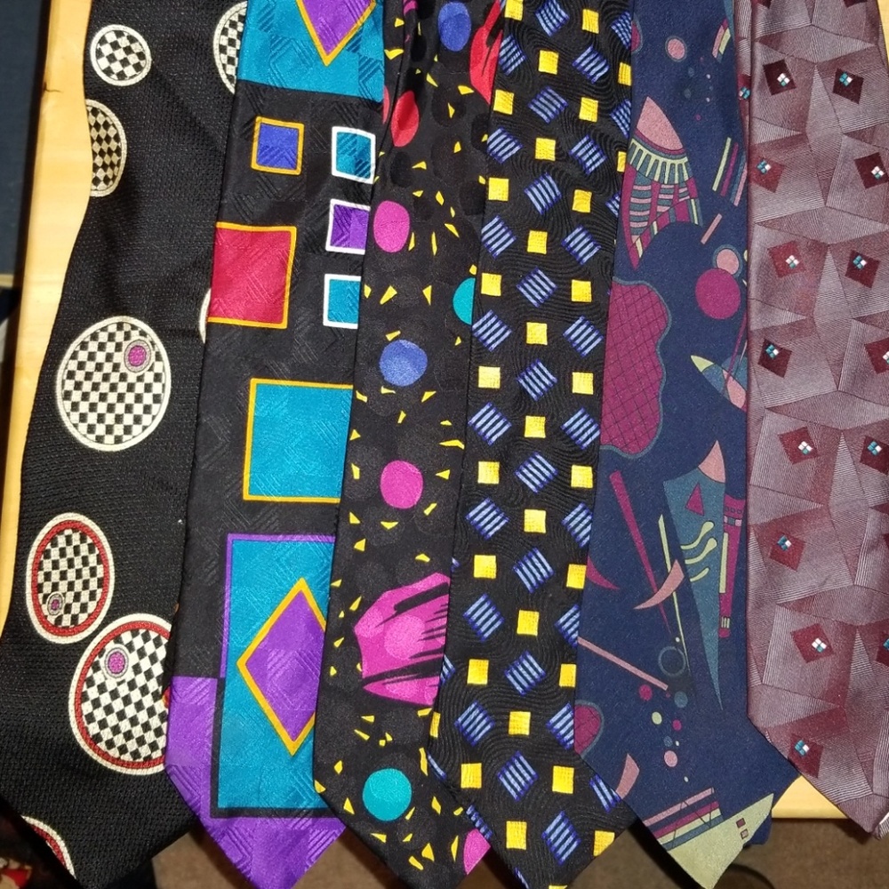 1 Lot of 6  "80's flashback" ties